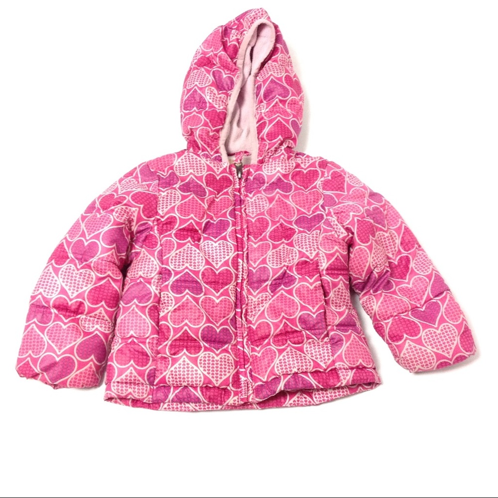 Girl Toddler 24M Winter Jacket Pink Heart